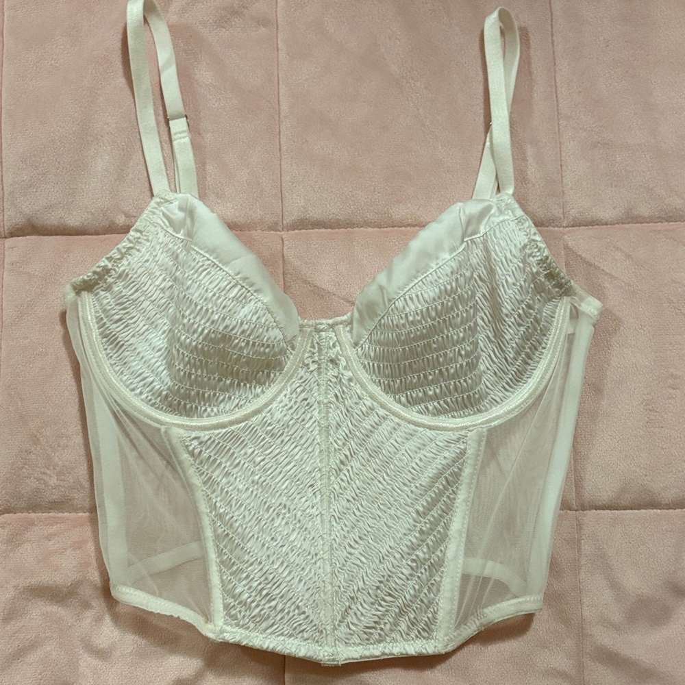 Forever 21 White Bustier Bra Small